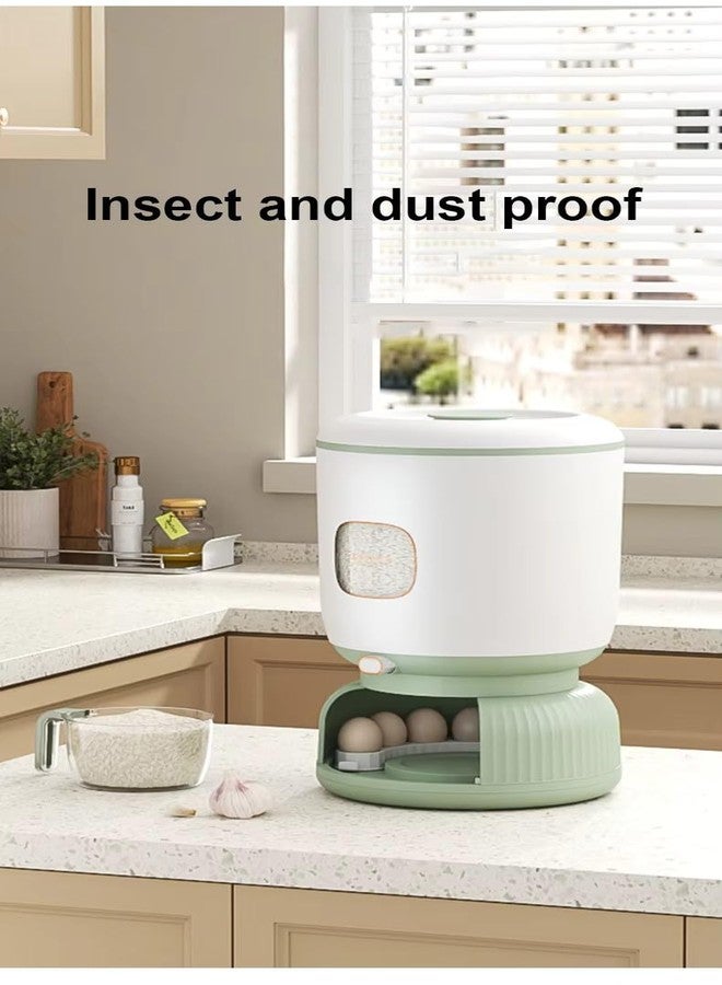 BLURISM Moisture-proof, Insect-proof, Airtight Storage Container for Rice, Cereals, Grains, Flours, Dog Food, and Pet Food, Rice Dispenser Storage Container With Egg holder & Cup - Image 5